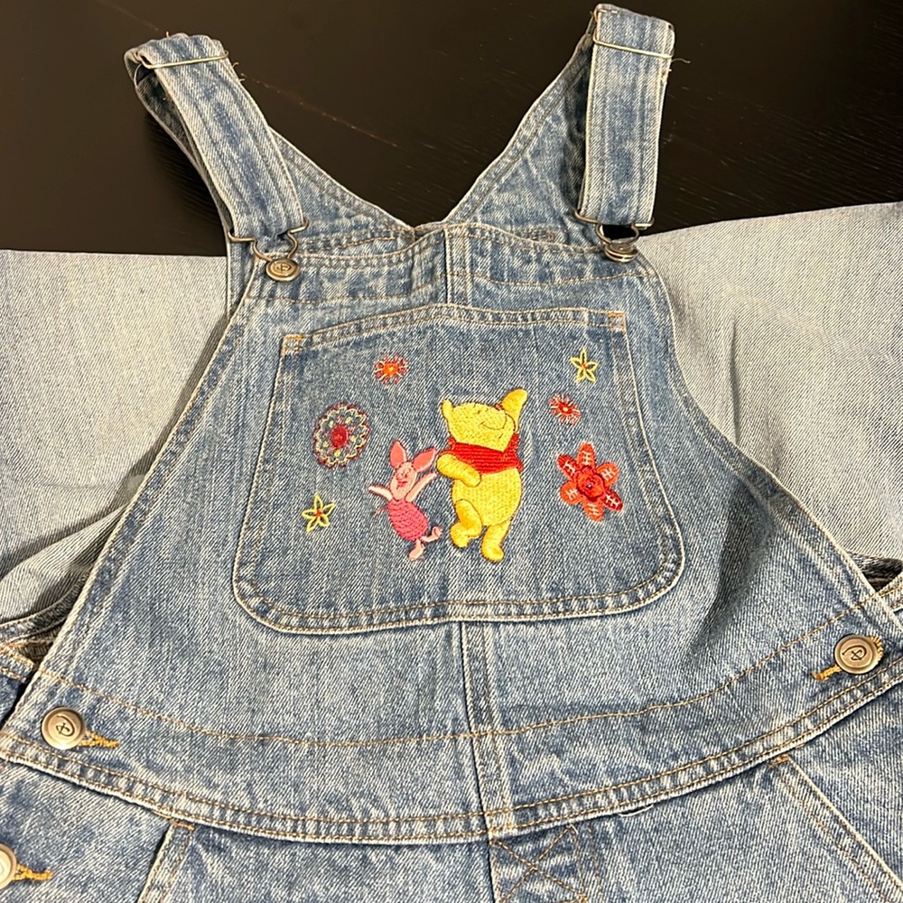 VINTAGE Disney Winnie The Pooh Piglet Denim Overalls, Very Good Condition,Small